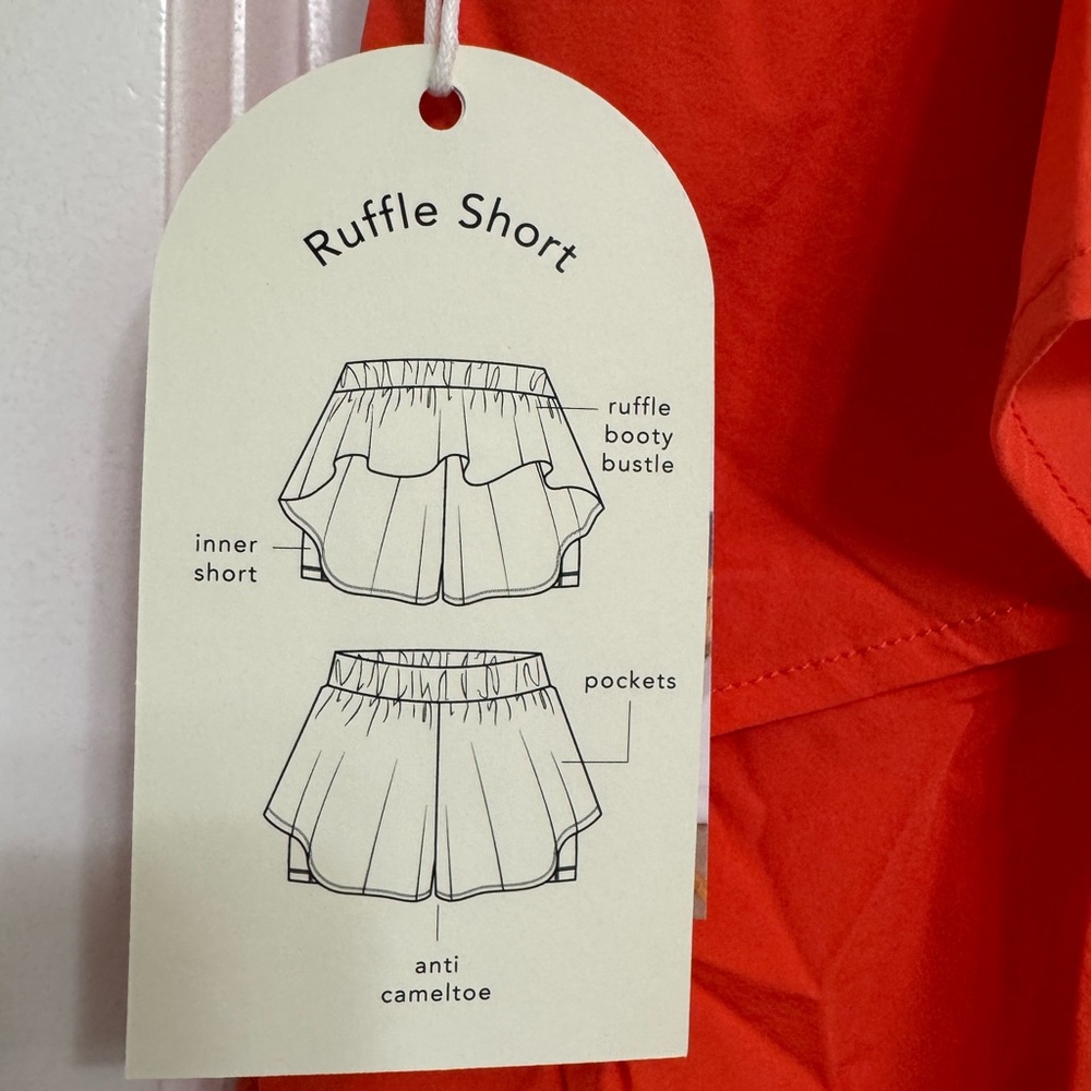 Blogilates Large Ruffle Short- Spicy orange - Picture 3 of 5